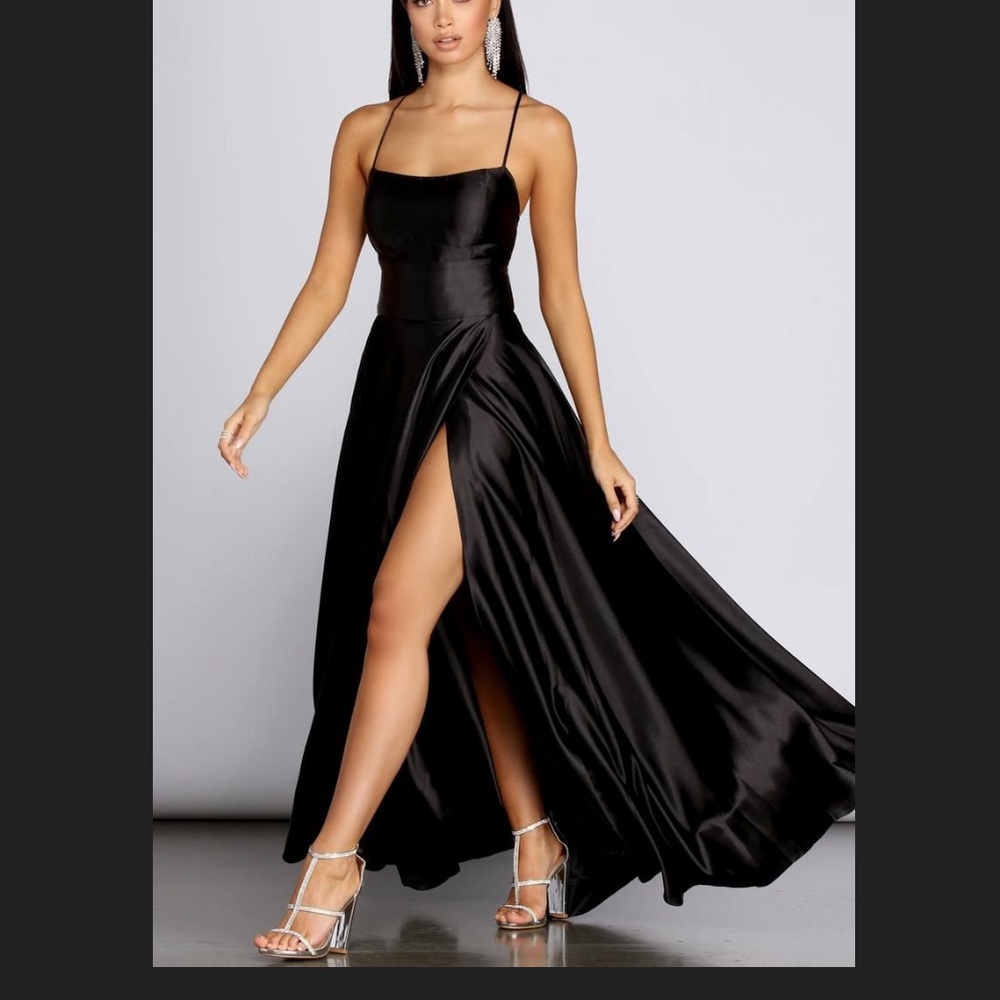 Windsor satin prom dress 3 black